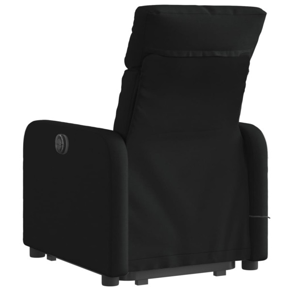 Sillón reclinable de masaje elevable tela negro M 4