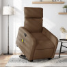 Silla de masaje reclinable de pie de tela marrón 1