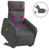 Sillón de masaje eléctrico reclinable elevable tela gris oscuro 2