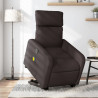 Sillón masaje eléctrico reclinable elevable tela marrón oscuro 1