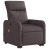 Sillón masaje eléctrico reclinable elevable tela marrón oscuro 3