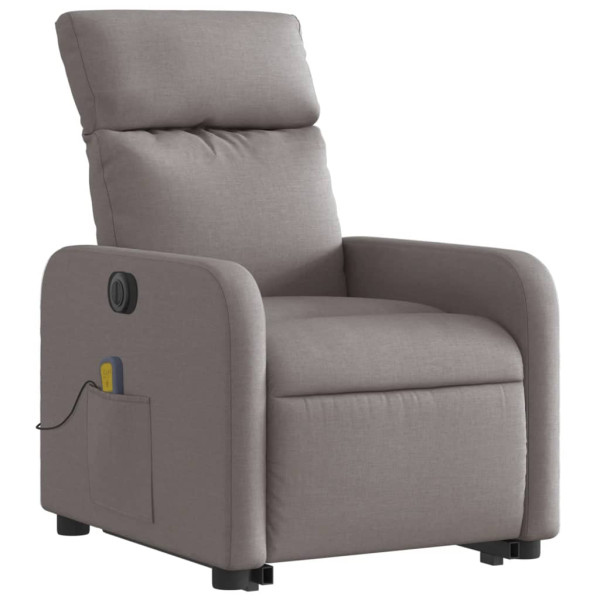 Sillón de masaje eléctrico reclinable elevable tela taupé M 3