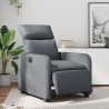 Sillón reclinable eléctrico de cuero sintético gris 1