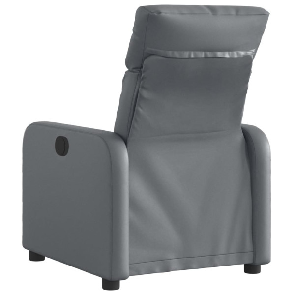 Sillón reclinable eléctrico de cuero sintético gris M 4