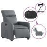 Sillón reclinable eléctrico de cuero sintético gris 5