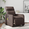 Sillón de masaje reclinable eléctrico cuero sintético marrón 1