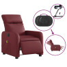 Sillón de masaje reclinable de cuero artificial rojo tinto 5