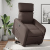 Sillón reclinable elevable eléctrico de cuero sintético marrón 1