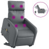 Sillón de masaje elevable eléctrico cuero sintético gris 2