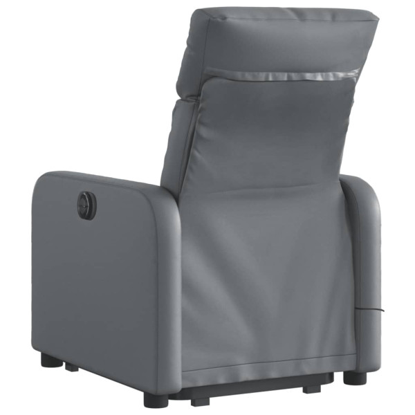 Sillón de masaje elevable eléctrico cuero sintético gris M 4