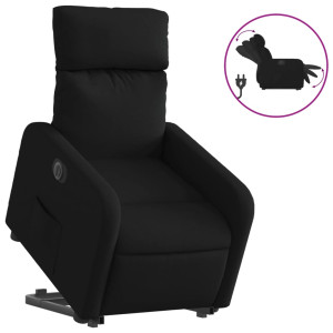 Sillón eléctrico reclinable elevable de tela negro H