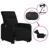Sillón eléctrico reclinable elevable de tela negro 5
