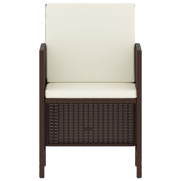 Set muebles de jardín 6 piezas y cojines ratán sintético marrón M 3
