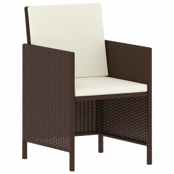 Set muebles de jardín 6 piezas y cojines ratán sintético marrón M 4