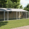 Jaula de perros techo y puertas acero galvanizado gris 8x2x2 m 1