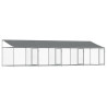 Jaula de perros techo y puertas acero galvanizado gris 8x2x2 m 2