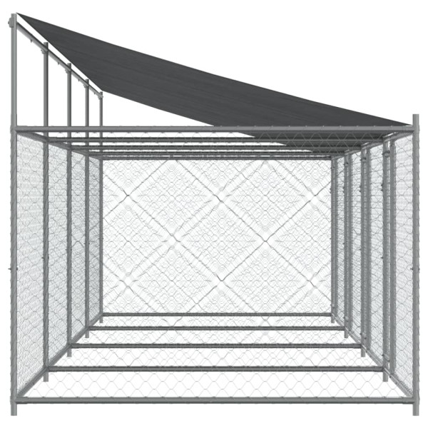 Jaula para cão com telhado/portas 8x2x2 m aço galvanizado cinza M 5