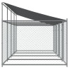 Jaula de perros techo y puertas acero galvanizado gris 8x2x2 m 5
