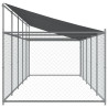 Jaula para cão com telhado/porta 10x2x2m aço galvanizado cinza 5