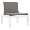 Juego de muebles de jardín 3 piezas con cojines PP blanco 3