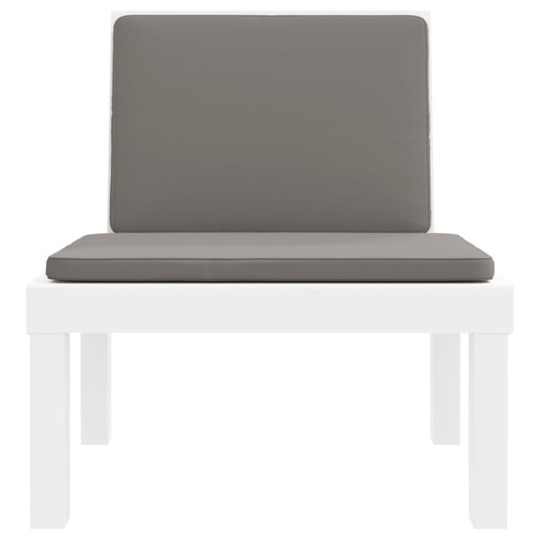 Juego de muebles de jardín 3 piezas con cojines PP blanco M 4