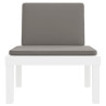 Juego de muebles de jardín 3 piezas con cojines PP blanco 4
