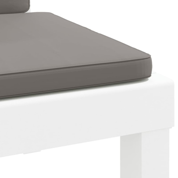 Juego de muebles de jardín 3 piezas con cojines PP blanco M 5