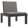 3 pcs conjunto lounge de jardim com almofadões PP antracite 3