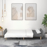 Sofá-cama de 2 lugares tecido cinzento-claro 3