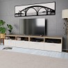 Mueble de salón para la TV aglomerado 2 piezas roble y blanco 1