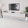 Mueble para TV 2 uds contrachapada blanco brillo 120x40x34cm 1