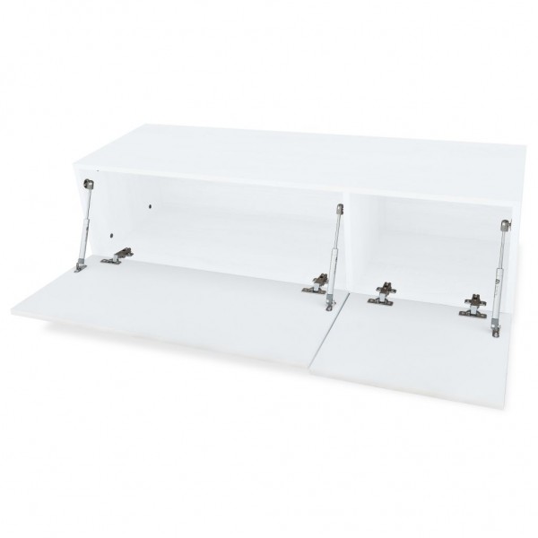 Mueble para TV 2 uds contrachapada blanco brillo 120x40x34cm M 4