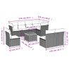 Set de muebles de jardín 9 pzas y cojines ratán sintético gris 3