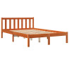 Estructura de cama madera maciza pino marrón cera 140x200 cm 2