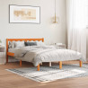 Estructura de cama madera maciza pino marrón cera 140x200 cm 3