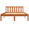 Estructura de cama madera maciza pino marrón cera 140x200 cm 4