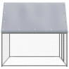 Gallinero de acero galvanizado plateado y gris 2x2x2 m 3