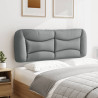 Cabecero de cama acolchado tela gris claro 120 cm 4