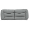 Cabecero de cama acolchado tela gris claro 120 cm 5