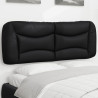 Cabecero de cama acolchado cuero sintético negro 120 cm 1