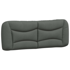 Cabecero de cama acolchado tela gris oscuro 140 cm H