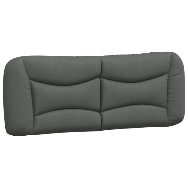 Cabecero de cama acolchado tela gris oscuro 140 cm M 2