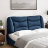 Cabecero de cama acolchado tela azul 140 cm 3