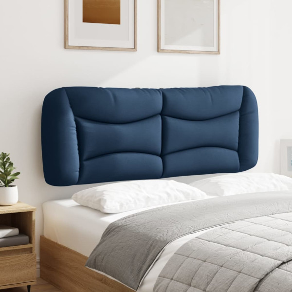 Cabecero de cama acolchado tela azul 140 cm M 4