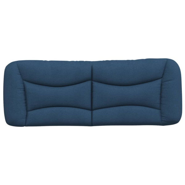 Cabecero de cama acolchado tela azul 140 cm M 5