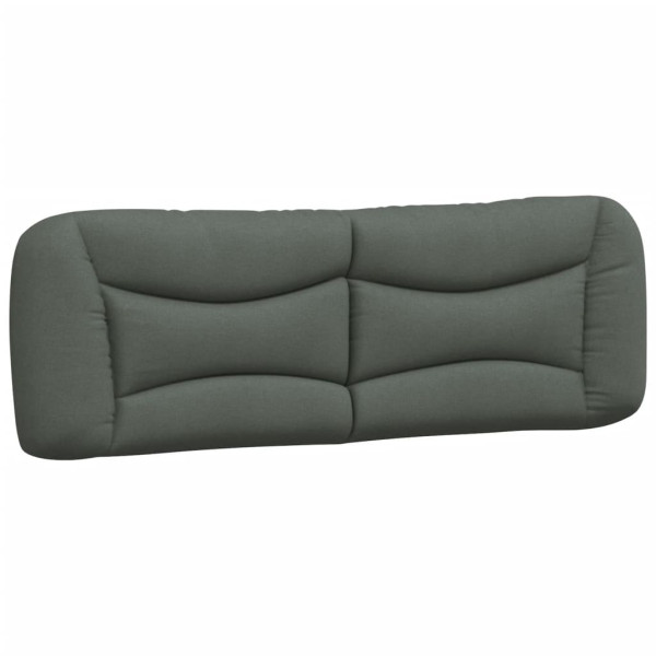 Cabecero de cama acolchado tela gris oscuro 160 cm M 2
