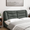 Cabecero de cama acolchado tela gris oscuro 160 cm 3