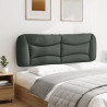 Cabecero de cama acolchado tela gris oscuro 160 cm 4