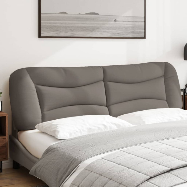 Cabecero de cama acolchado tela gris taupé 180 cm M 3