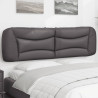 Cabecero de cama acolchado cuero sintético gris 180 cm 1
